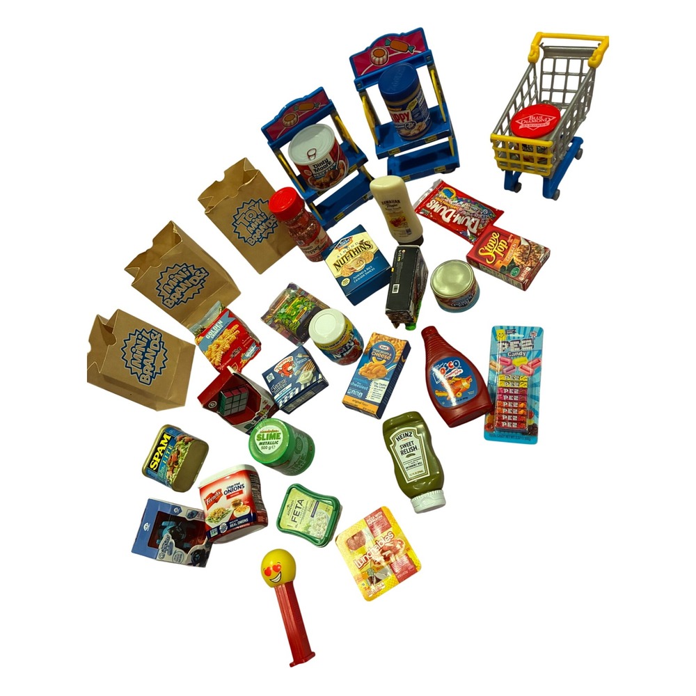 Zuru 5 Surprise Mini Brands Lot Shopping Cart Shelves Kraft Spam Heinz 25+ Pc